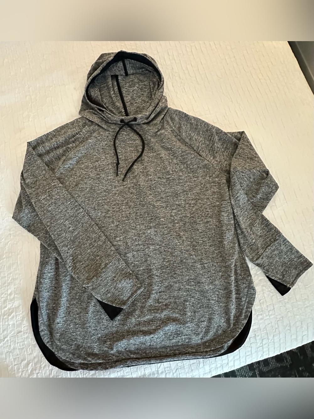 Tangerine Heather Gray Hooded Pullover Sweater